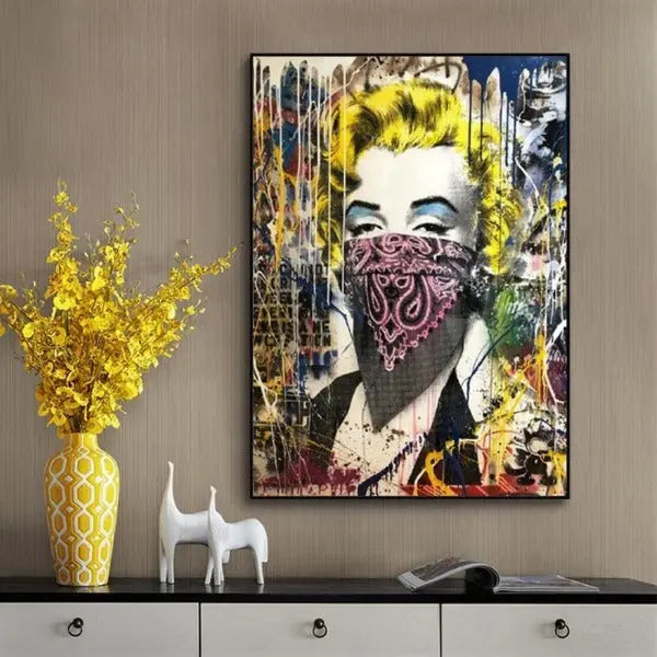 Cuadros Mesa industrial de Marylin Monroe ecomboutique138 OrnateVogue 40x60cmconmarco