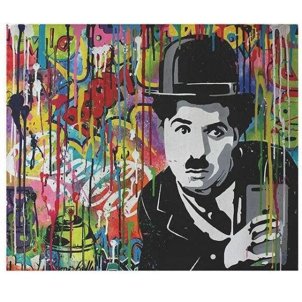 Cuadros Table industrial Charlie Chaplin ecomboutique138 OrnateVogue 70x100cmconmarco