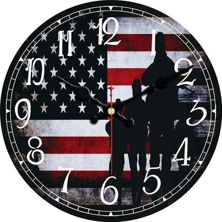 Relojes Bandera Vintage Clock USA ecomboutique138 OrnateVogue 15cm