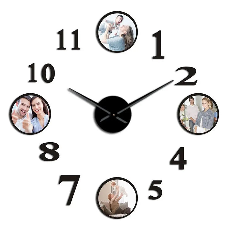 Relojes Fondo de pantalla de marco de fotos negro ecomboutique138 OrnateVogue 95cm