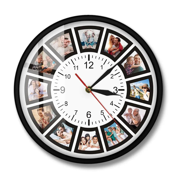 Relojes Fondo de pantalla de marco de fotos redondo ecomboutique138 OrnateVogue Marcar