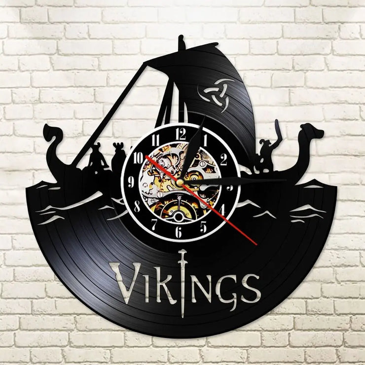 Relojes LED Vikings Vinyl Clock ecomboutique138 OrnateVogue