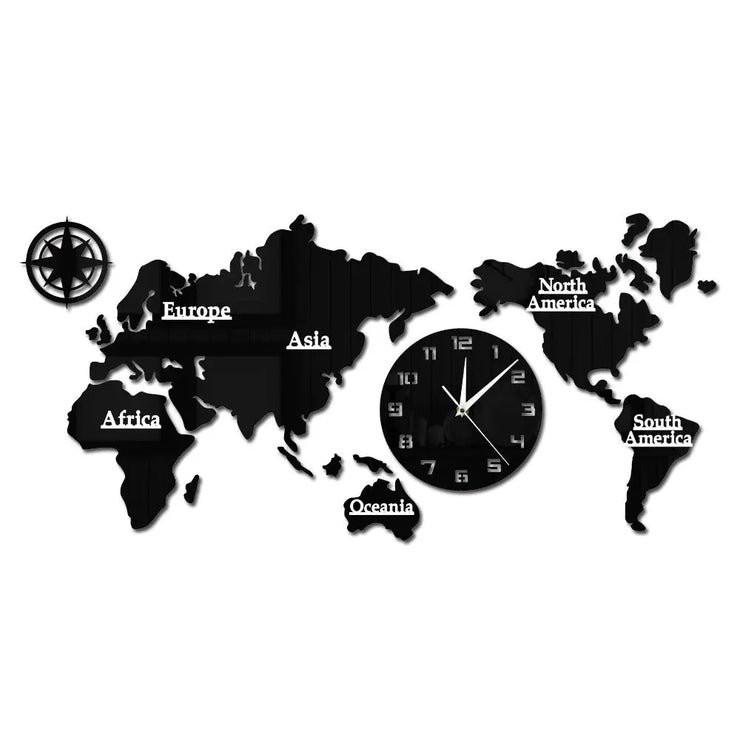 Relojes Mapa mundial de reloj de vinilo ecomboutique138 OrnateVogue Títulopredeterminado