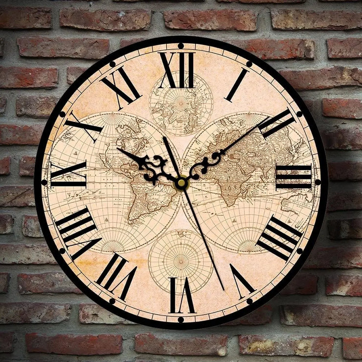 Relojes Mapa mundial de reloj vintage ecomboutique138 OrnateVogue