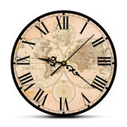 Relojes Mapa mundial de reloj vintage ecomboutique138 OrnateVogue 30centimetros