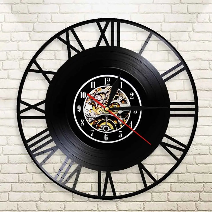 Relojes Número de reloj de pared de vinilo industrial LED romanos ecomboutique138 OrnateVogue