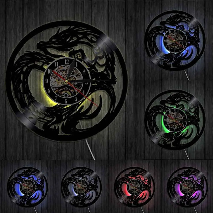Relojes Reloj LED del dragón de vinilo ecomboutique138 OrnateVogue Títulopredeterminado