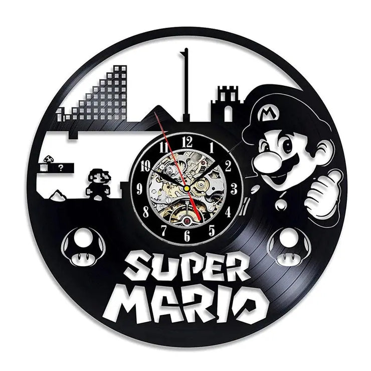 Relojes Reloj de Vinyl de Super Mario ecomboutique138 OrnateVogue Títulopredeterminado