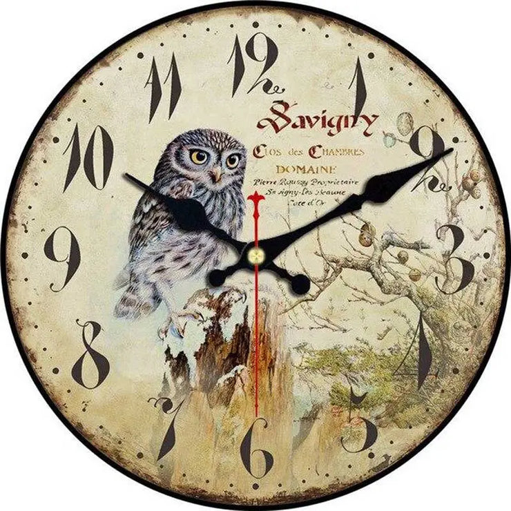 Relojes Reloj de búho antiguo vintage ecomboutique138 OrnateVogue 15cm