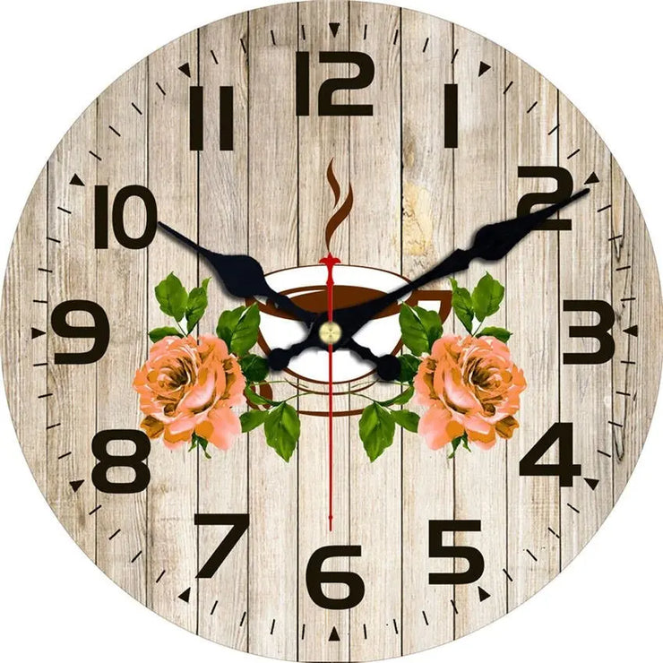 Relojes Reloj de cafés de flore vintage ecomboutique138 OrnateVogue 15cm