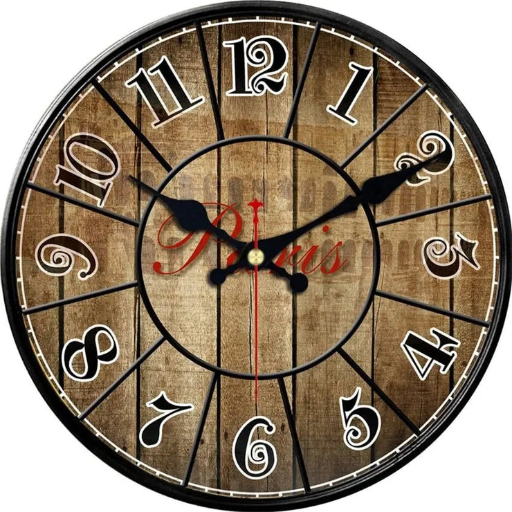 Relojes Reloj de madera marrón vintage ecomboutique138 OrnateVogue 15cm