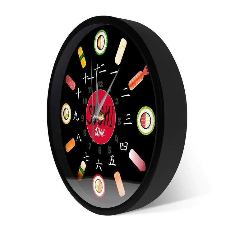 Relojes Reloj de pared de tiempo de sushi original ecomboutique138 OrnateVogue Marcar