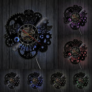 Relojes Reloj de pared de vinilo de estilo industrial LED ecomboutique138 OrnateVogue Títulopredeterminado