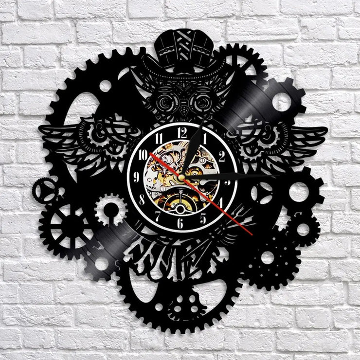 Relojes Reloj de pared de vinilo de estilo industrial ecomboutique138 OrnateVogue