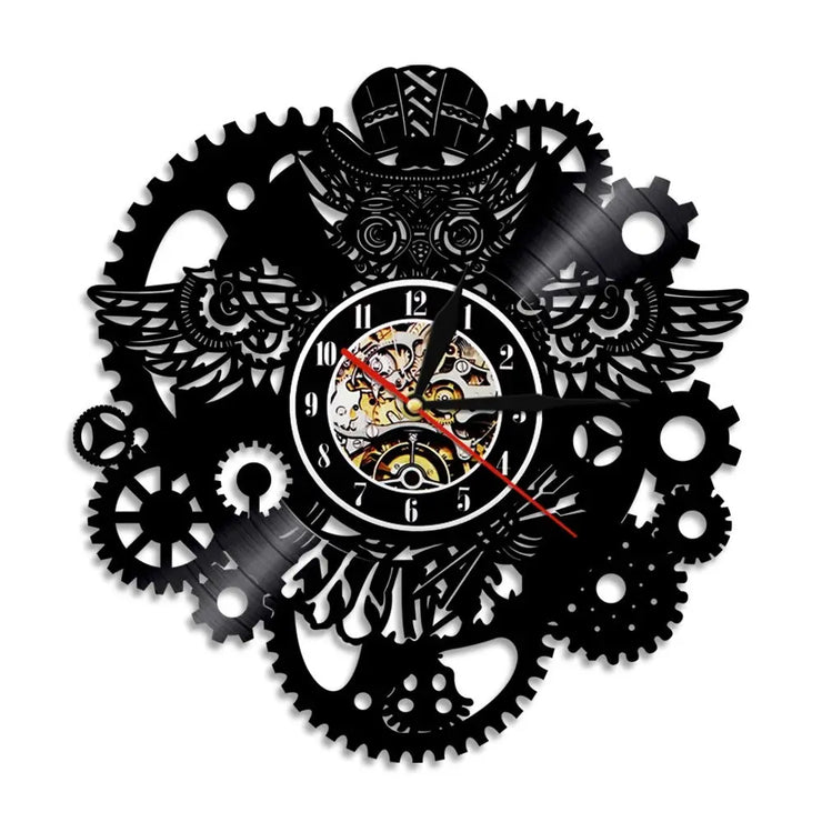 Relojes Reloj de pared de vinilo de estilo industrial ecomboutique138 OrnateVogue Títulopredeterminado