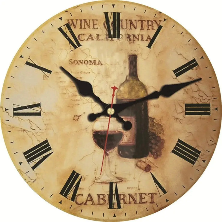 Relojes Reloj de pared de vino de vino antiguo ecomboutique138 OrnateVogue 15cm