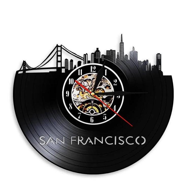 Relojes Reloj de vinilo San Francisco ecomboutique138 OrnateVogue Títulopredeterminado
