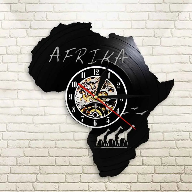 Relojes Reloj de vinilo de África LED ecomboutique138 OrnateVogue