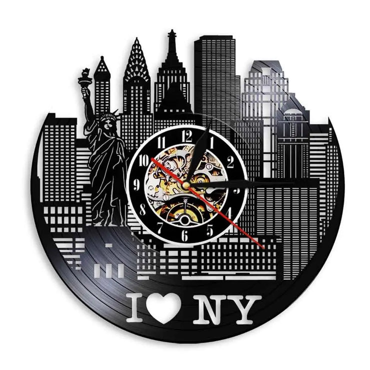 Relojes Reloj de vinilo de Nueva York ecomboutique138 OrnateVogue Títulopredeterminado