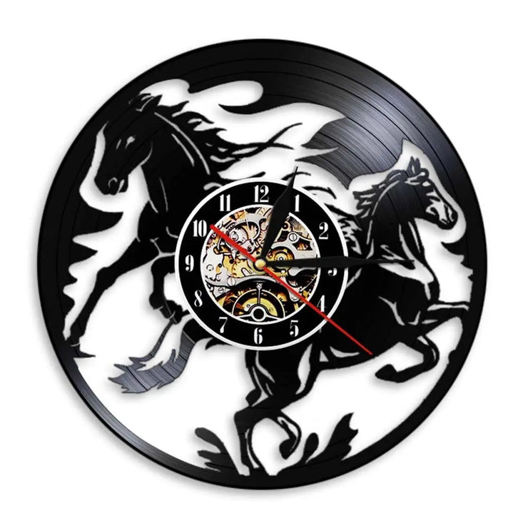 Relojes Reloj de vinilo de caballo ecomboutique138 OrnateVogue Títulopredeterminado