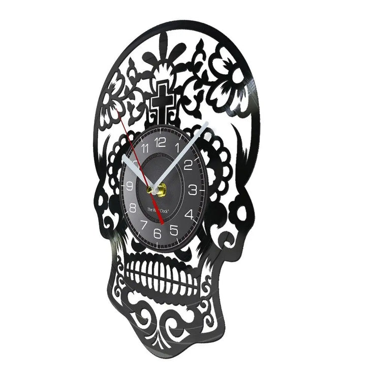 Relojes Reloj de vinilo de cráneo mexicano ecomboutique138 OrnateVogue