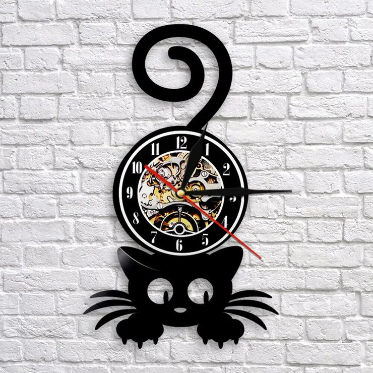 Relojes Reloj de vinilo de gato ecomboutique138 OrnateVogue