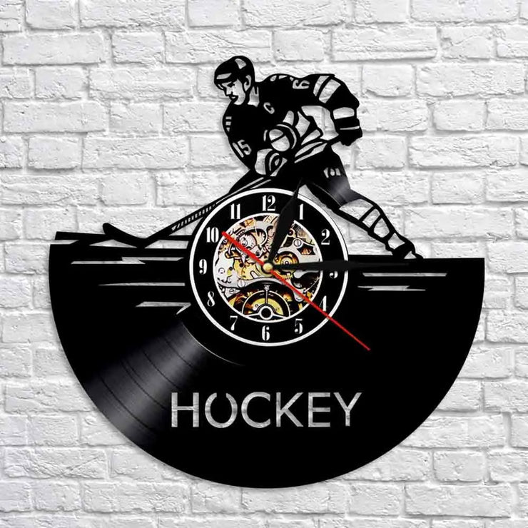 Relojes Reloj de vinilo de hockey ecomboutique138 OrnateVogue