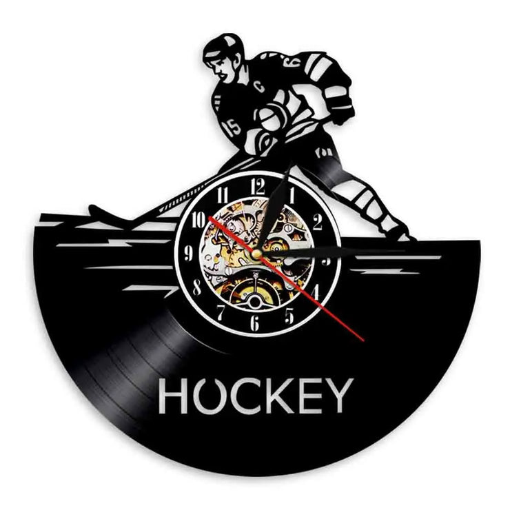 Relojes Reloj de vinilo de hockey ecomboutique138 OrnateVogue Títulopredeterminado