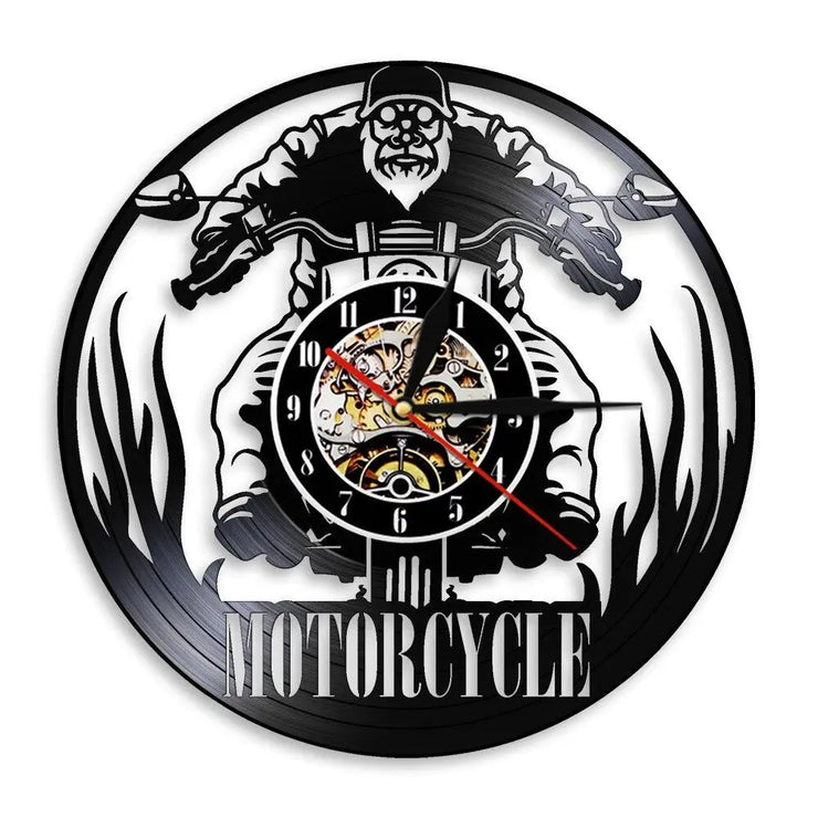 Relojes Reloj de vinilo de motocicleta ecomboutique138 OrnateVogue Títulopredeterminado