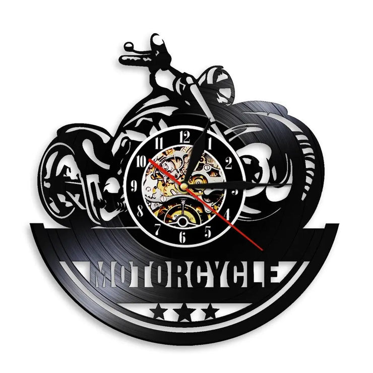 Relojes Reloj de vinilo de motocicleta ecomboutique138 OrnateVogue Títulopredeterminado