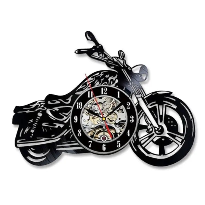 Relojes Reloj de vinilo de motocicleta vintage ecomboutique138 OrnateVogue Títulopredeterminado