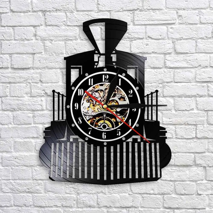 Relojes Reloj de vinilo de tren vintage ecomboutique138 OrnateVogue