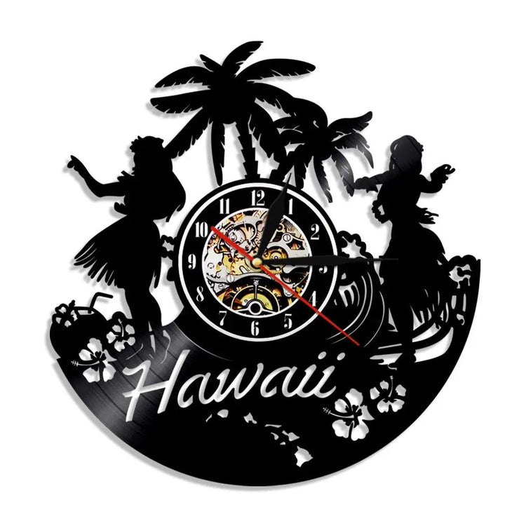 Relojes Reloj de vinilo hawaii ecomboutique138 OrnateVogue Títulopredeterminado