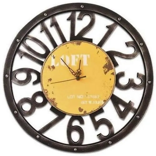 Relojes Reloj industrial amarillo ecomboutique138 OrnateVogue Títulopredeterminado