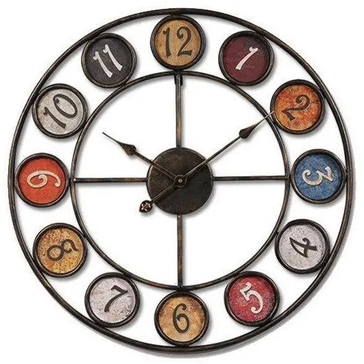 Relojes Reloj industrial colorido ecomboutique138 OrnateVogue Títulopredeterminado