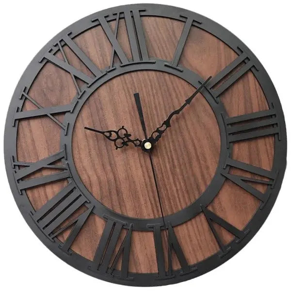 Relojes Reloj industrial de madera y metal ecomboutique138 OrnateVogue Títulopredeterminado