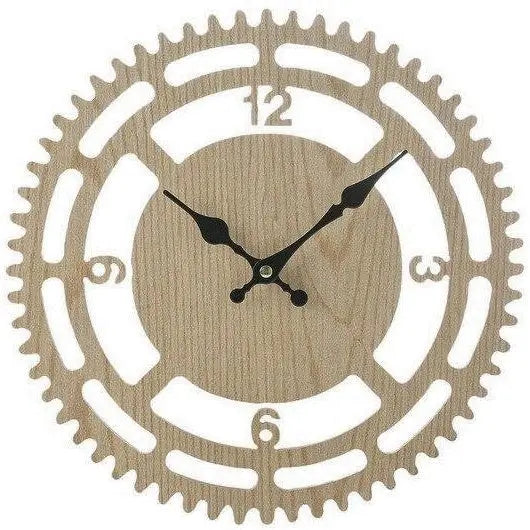 Horloge industrielle scandinave en bois naturel