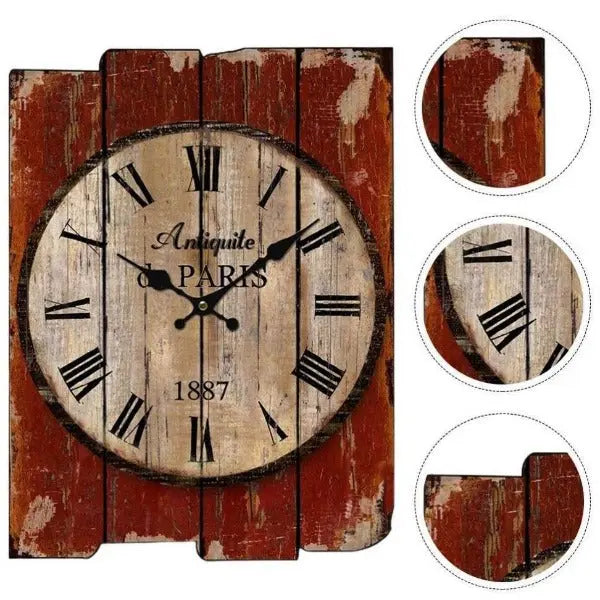 Relojes Reloj rectangular industrial de madera ecomboutique138 OrnateVogue