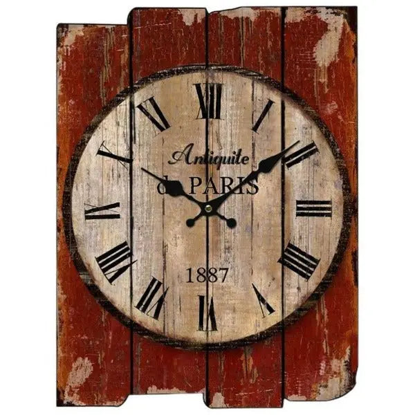 Relojes Reloj rectangular industrial de madera ecomboutique138 OrnateVogue Títulopredeterminado
