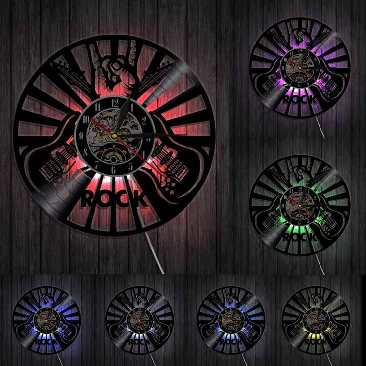 Relojes Rock Vinyl Clock 'n' roll led ecomboutique138 OrnateVogue Títulopredeterminado