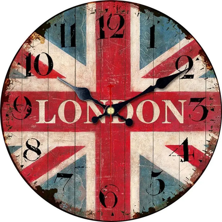 Relojes Vintage Clock London Flag ecomboutique138 OrnateVogue 15cm