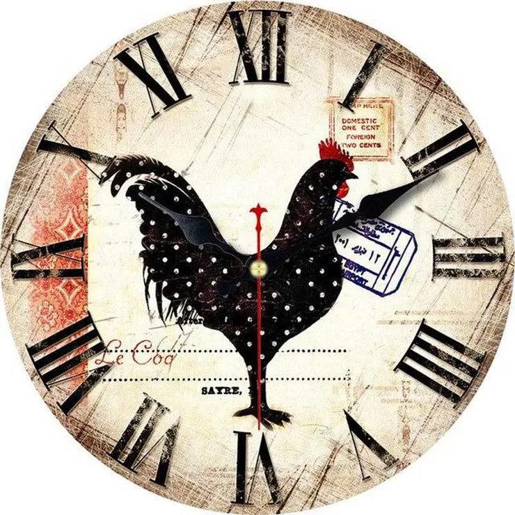 Horloge Mural Coq noir